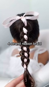 This is easily my favourite braid. Adding a ribbon in makes it look so pretty. 🎀 This is a take on the 4 strand braid tutorial I recently posted. If you’re not familiar with this braid, comment ‘braid’ and I’ll send you the tutorial. Must know: Make sure the ribbon is one of your middle strands so it lays in the middle of the braid. #braid #learntobraid #girlshairstyles #simplehairstyles #cutehairstyles #schoolhairstyles #hairtutorial | Mummy Life