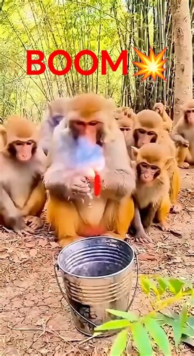 Monkey King Drops MASSIVE Firecracker Into Metal Bucket—BOOM! Barrel Rockets, Troop Panic! 💥#shorts