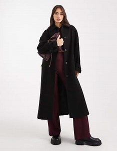 ASOS DESIGN longline car coat in black | ASOS