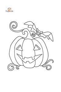 Pumpkin and ghost сoloring page ♥ Online and Print for Free!