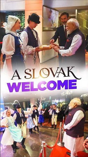 PM Modi accorded a traditional Slovak welcome | #shorts