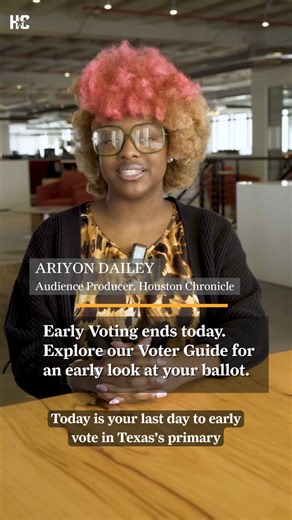 Today is the last day for early voting in the Texas primary election. Use our Voter Guide to make your selections in races across Harris County and Texas, including U.S. Senate ahead of Tuesday's election day. You can also see our Editorial Board's endorsements: bit.ly/4r6aPAS | Houston Chronicle