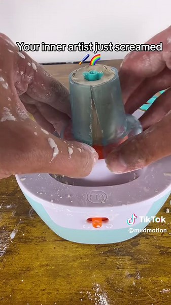 The cutest pottery wheel🥺 #pottery #wheel #clay #fyp #mud #potterytiktok #art