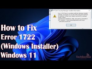 How to fix Error 1722 (Windows Installer) in Windows 11