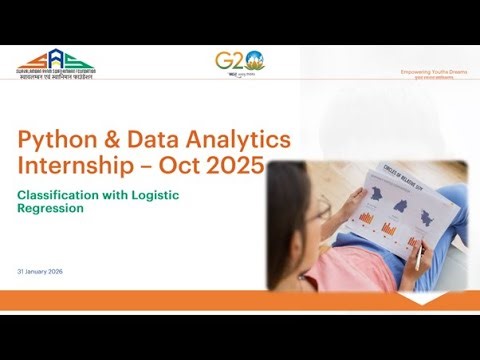 Python & Data Analytics Internship | Session 36: Classification with Logistic Regression | SASF