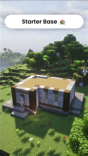 Easy Starter Base Build in Minecraft #minecraft #shorts
