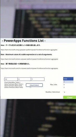 【PowerApps関数解説】Maxの使い方 #Shorts