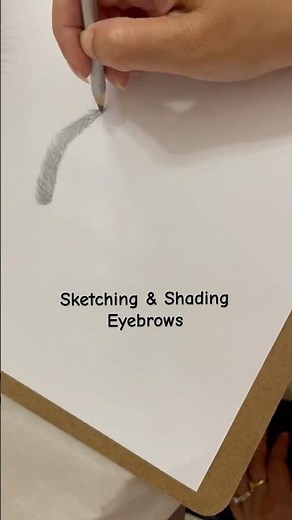 Sketching & Shading Eyebrows Step by Step #EyebrowSketch #Drawing #Shorts