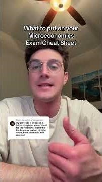 What to put on your Microeconomics Exam Cheat Sheet