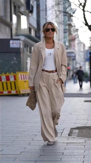 Neutral Tones And Wide Leg: Urban Sophistication #fashiontrends #outfitideas #ootd #streetstyle