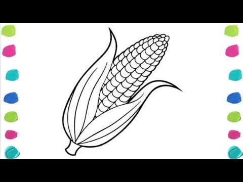 How to Draw and Color Corn 🌽 | Easy Corn Drawing for Kids | Step-by-Step Tutorial