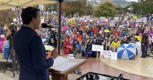 Thousands rally at Bellingham No Kings protest against Trump administration