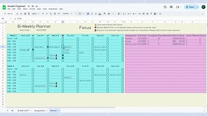 Bi-weekly Student Planner: Kid-friendly Google Sheets Homework Organizer - Etsy UK