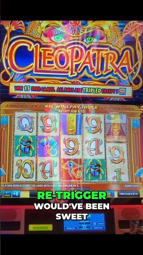 Cleopatra Slot Machine Wins BIG! Free Games Triple Bonus! #shorts