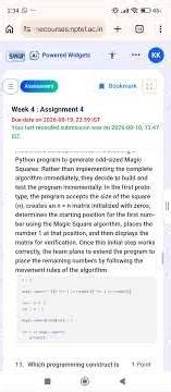 Nptel The Joy of Computing using Python Week 4 Assignment 4 #nptel #nptelanswer #nptelassignments