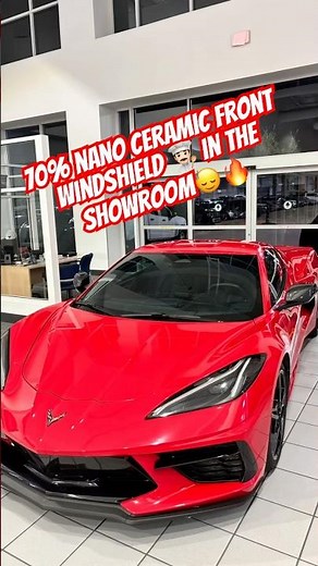 C8 gets front windshield tint LIVE in the show room 🔥🙂‍↕️