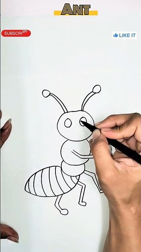 How to Draw an Ant 🐜 | Easy Step by Step Drawing for Kids #ant #drawing #drawingtutorials #animalart