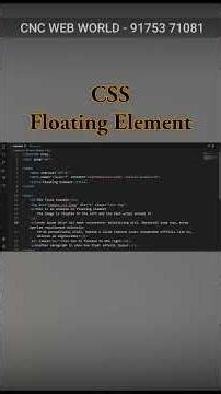 CSS - Floating Element #frontendcourse #training #computer