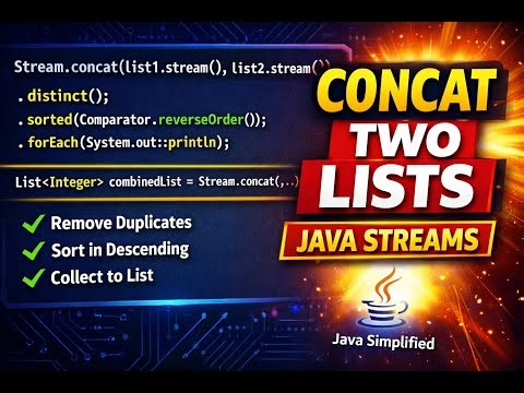 Java 8 Streams | Concatenate Two Lists | Stream.concat() with Example