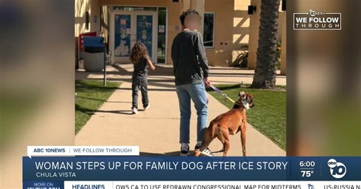 Chula Vista woman steps up to foster family dog after kids' parents are detained by ICE