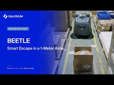 Gausium Beetle | Smart Escape in a 1-Meter Narrow Warehouse Aisle