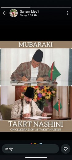 MOWLANA SHAH RAHIM-AL-HUSSAINI AGA 5th AGE JOURNEY. Ya Maulana Shah Rahim Hussaini, present Imam, we pledge and vow that we will follow you as we followed your father Shah Karim Hussaini, our 49th Imam.I will take this pledge.You are our 50th Imam and present and I congratulate all the Ismaili brothers that we have a living and spiritual Imam who always guides us on every path. I consider myself a lucky person that I was born in an Ismaili family and have the shadows of a living Imam. #imamofthe