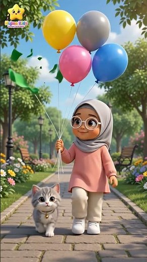 Lagu Balonku Ada 5 🎈 | Lagu Anak Indonesia Populer | Belajar Warna #laguanak #nurseryrhymes #kucing
