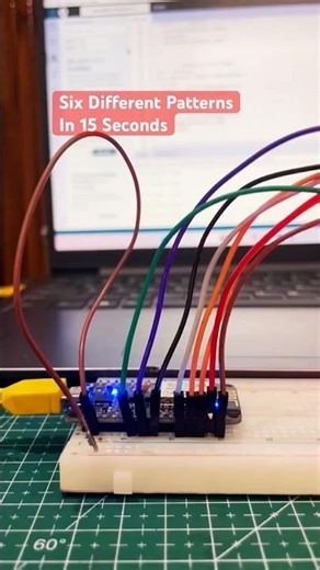 6 LED Patterns in 15 Seconds #arduino #electronic #diy #led #diyelectronics