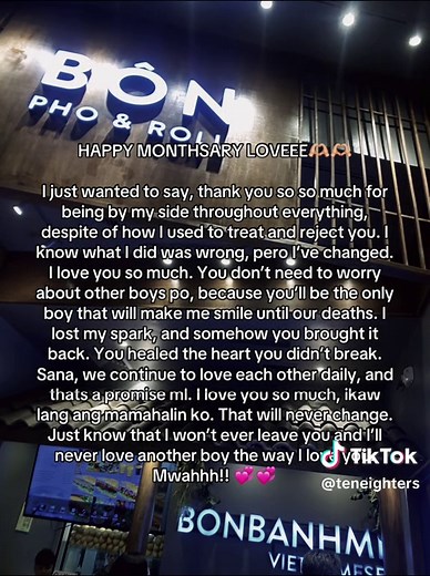 Happy Monthsary Love Message