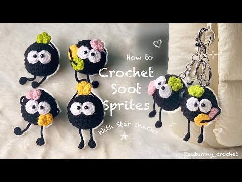 Crochet Soot Sprites Tutorial | Easy and cute | Hướng dẫn móc Bồ hóng trong phim Vùng đất linh hồn