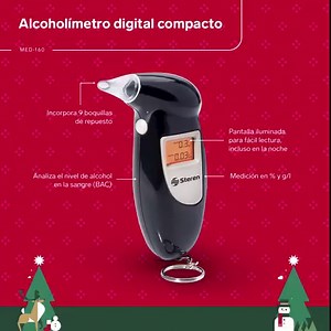 3.4K views · 25 reactions | ¡Esta Navidad cuida tu salud y evita el exceso! ¡Cómpralo en tu tienda #Steren o en línea!  https://bit.ly/3H3L9kj Te permite analizar tu aliento para determinar el nivel de alcohol en la sangre (BAC) y así evitar riesgos en actividades como manejar un automóvil. | Steren México | Facebook