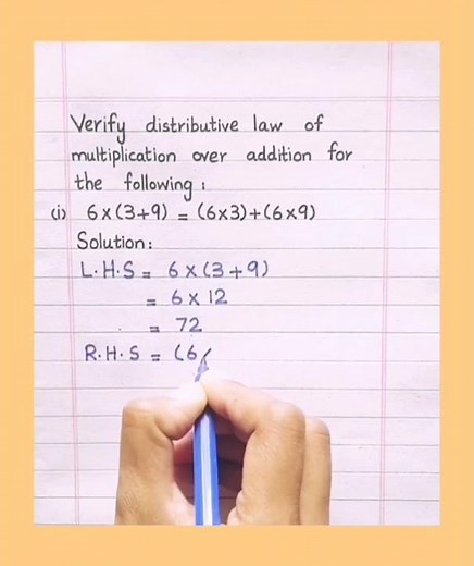 Distributive Law of Multiplication Over Addition #shorts