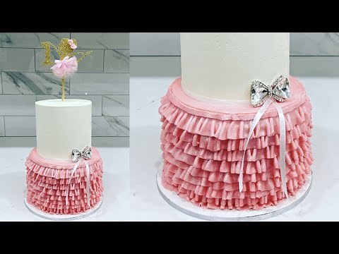 How to make a buttercream ruffle cake | Cake decorating tutorials | Sugarella Sweets