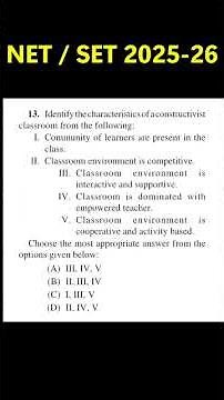 Constructivist Classroom | NET SET Education Exam Prep #NETExam #SETExam #UGCNET