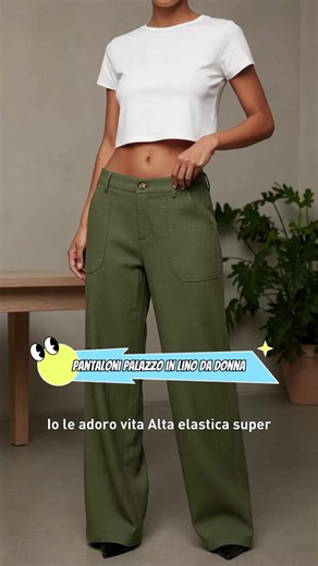 Pantaloni palazzo donna in lino classico, estivi, svolazzanti, gamba larga, tasche, casual, tinta unita, morbidi, elastici, vita alta, per casa, viaggio, vacanze, appuntamenti, brunch, lavoro, streetwear. #linensuit #carpisaspringcollection #2piecesetwomen #linenoutfit #fashionlook #everydayfashion #camashopping #girlfashion #aifashion #pantscollection