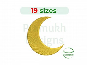 Moon Embroidery Design (0.5–6 Inch) – Half Moon, Small Moon, Moon Silhouette, Filled Stitch, Instant Download Digital File - Etsy