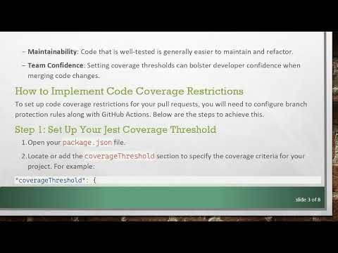 How to Restrict PR Merge Based on Code Coverage in GitHub