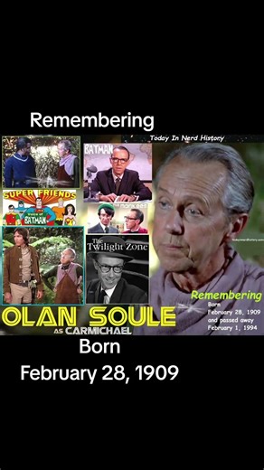 Remembering Olan Soule, born February 28, 1909 and passed away February 1, 1994.