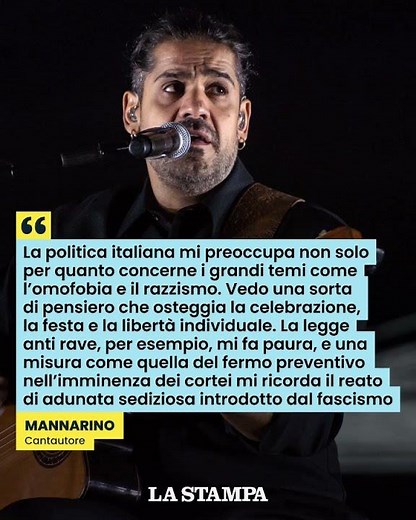 L'intervista a MANNARINO: "Mi preoccupa la POLITICA ITALIANA"