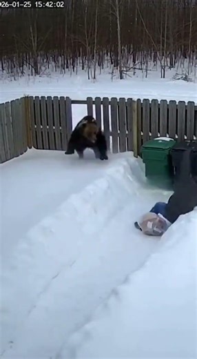 Bear Attack Caught on Camera 🐻🚨 #bear