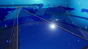 Download Virtual Set Studio For Chroma Footage. 3D rendering background is perfect for any type of news or information presentation. The background features a stylish and clean layout for free