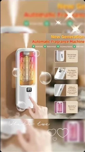 Rechargeable USB Aroma Diffuser with Color Lights | 5 Modes Auto Spray | For Home, Car