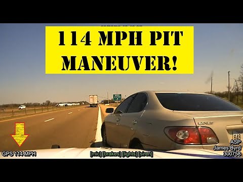 Arkansas State Police successful PIT Maneuver at 114 MPH after HIGH SPEED PURSUIT - car overturns