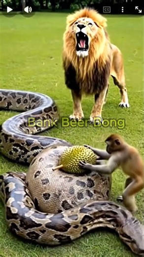 Monkey saves baby tiger from python's belly
