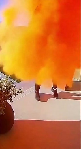 Orange Powder Explosion Stops Package Thief