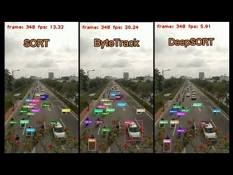 SORT vs DeepSORT vs ByteTrack - Comparison In Traffic Context