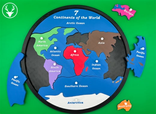 7 Continents Puzzle #3DThursday #3DPrinting