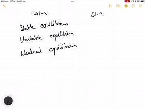 SOLVED: Match the following: Column-I (a) Stable equilibrium (b) Unstable equilibrium (c) Neutral cquilibrium (d) Most unstable position of body Column-II (p) Potential energy is zero; (d U)/(d r)-0 (q) Potential energy is minimum i.e., (d U)/(d r)- zcro, (d^2 U)/(d r^2)-1 vc (r) Potential energy is maximum (d U)/(d r)- zerv,(d^2 U)/(d r^2)–ve (s) (d^2 U)/(d r^2)-0 | Numerade