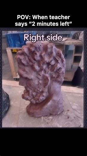 Left side ☑️ Right side ☑️ front 🥀😭 #meme #art #sculpture #artist #funny #viral #relatable