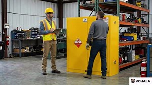 Vohala Flammable Storage Cabinet, 32 Gallon, 18.1" W x 18.1" D x 35.4" H, Double-Wall Steel Fire Cabinet for Chemical Storage